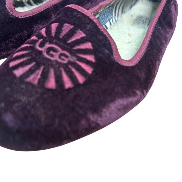 UGG Australia ALLOWAY Chocolate Brown Suede Shearling Fur Slippers Woman's 9 - Picture 5 of 15